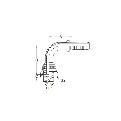 20691-90°Cono femmina metrico 60°