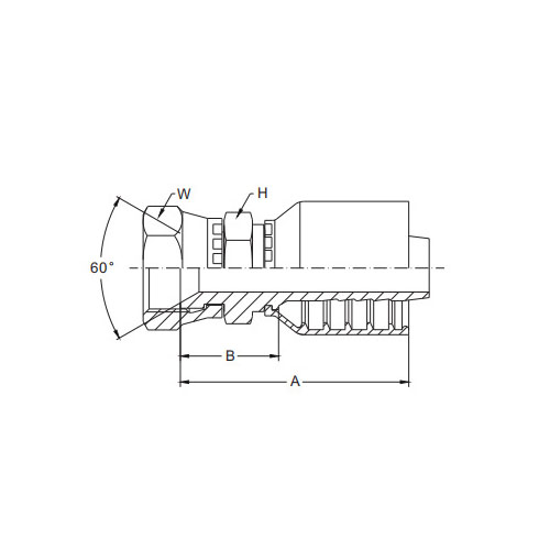 Guarnizione conica metrica Komatsu femmina a 60°